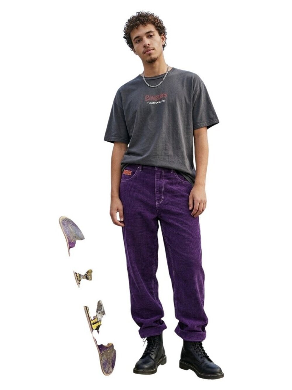 Empyre Relax Purple Corduroy Pants Mens 30 Relaxed Taper Skate Grunge